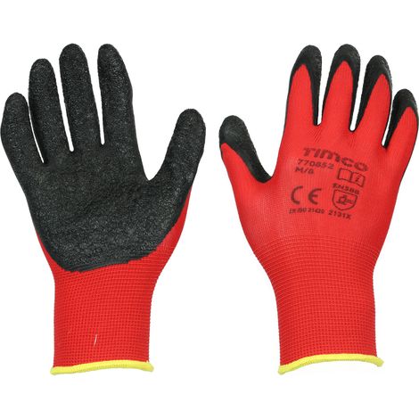 TIMCO Light Grip Glove Crinkle Latex Coated Polyester Gloves - Medium