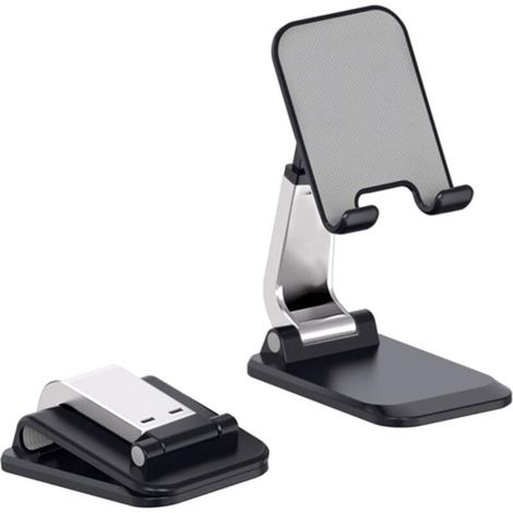 Support de téléphone de bureau ergonomique et réglable - Compatible avec iPhone, Samsung et autres smartphones - Noir - 1 pièce (1/5)
