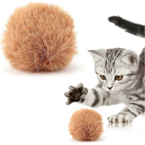 Lot de 10 balles colorées portables pour chat, jouet pour chat et animal de compagnie, marron (1/2)