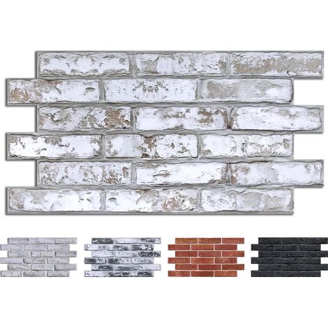 Panneaux Muraux 3D Adhesif Brique, Blanc, 12 Pièces, Dalle PVC Adhesive Murale, Papier Peint 3D, Revêtement Mural 3D, 58 x 30 CM, Pour Salon, Chambre, Cuisine et Décoration Intérieure (1/5)