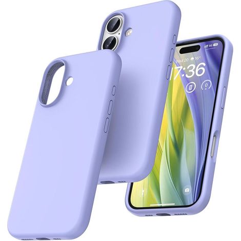 Handyhülle iPhone 16 6,1 Silikon stoßfest rutschfest lila Kameraschutz (1/5)
