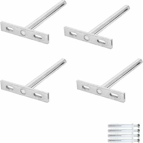 4 Pièces Supports d'Étagère Flottants Invisibles Fixation Cachée Support d'Étagère Murale en Forme de T pour Fixer des Supports d'Étagère en Bois Étagères Invisibles de Bricolage en Bois (1/4)