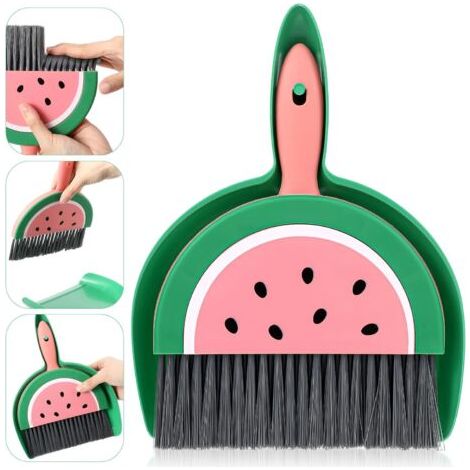QORVA-Mini balayette et pelle, pelle et balayette, petit balai de table avec pelle, kit de balayage de table, mini balayette pour la maison, le bureau, l'école, le nettoyage des animaux de compagnie (1/5)