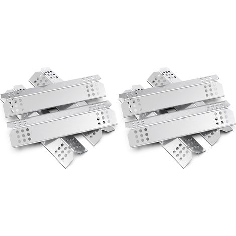 Set di 8 diffusori di calore universali da 38,1 cm, parti di ricambio universali per barre aromatizzanti, compatibili con la maggior parte dei modelli di grill a gas, piastre riscaldanti per barbecue 
