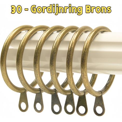 30 - Anneau derideau - Filetage 3.0 mm Diamètre intérieur 38 mm - Pratique pour crochets et anneaux derideaux d'intérieur - Métallisé - Bronze (1/5)