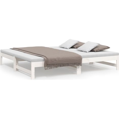 Maison Exclusive - Lit coulissant sans matelas blanc 2x(90x190) cm