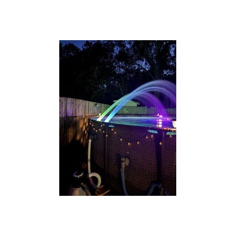 Support de fontaine double pour piscine – Jet réglable, accessoire de décoration, effet d’eau
