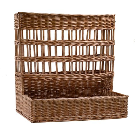 Cesta espositore in vimini rettangolare cm 46x43xh12/58 - base cm 45x43