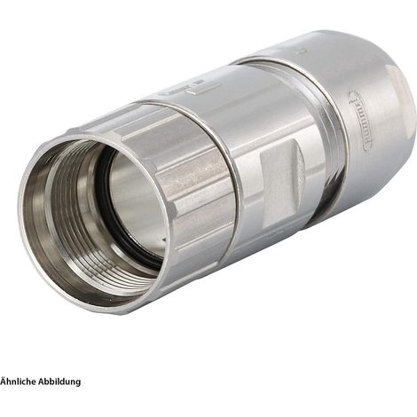 HUMMEL M16 Kabelsteckverbinder gerade lange Version Kabelabgang gerade, Klemmbereich 3,0mm - 6,0mm Farbe silber - 1 Stück