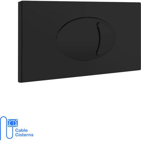 Black Dual Flush Plate Push Button for Cable Operated Concealed Cisterns Replacement (1/2)