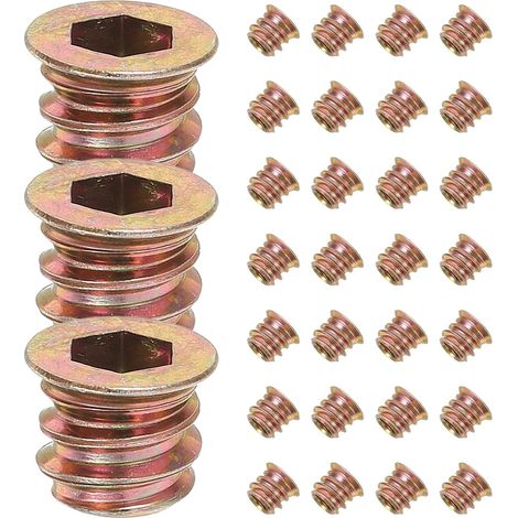 50 inserts pour vis à bois Écrous insérer M6x10 mm meubles (1/5)
