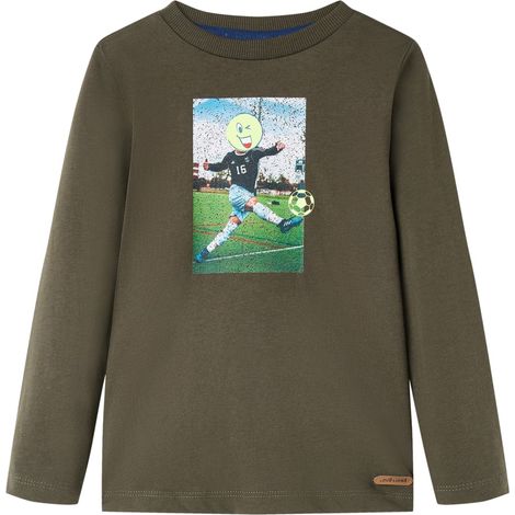 Camiseta infantil con manga larga caqui 104