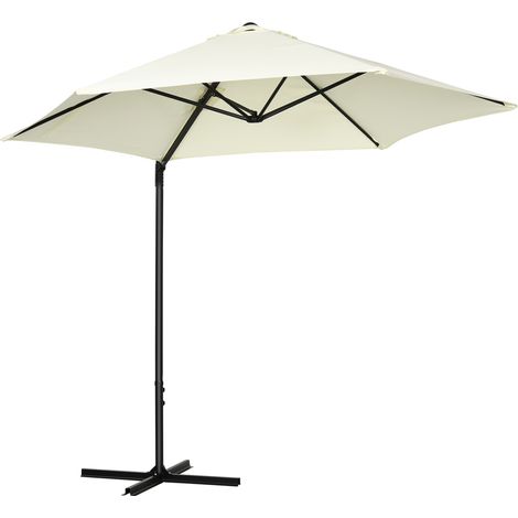 Parapluie déporté Gardenino 2.6x2.5m Rotatif 360° Manivelle Beige
