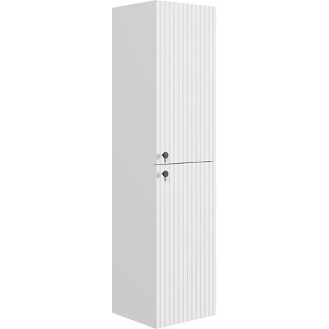 Mobile bagno Saros 35 x 32 x 140 cm - Bianco lucido- sospesa con 2 ante (1/2)