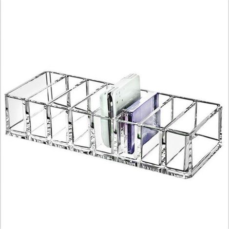 Boîte Organisateur Cosmétique Transparent Lavable en Plastique avec Support pour Blush, Petit Miroir et Fard à Paupières (21.5x8.7x4.5cm, 310g) (1/5)