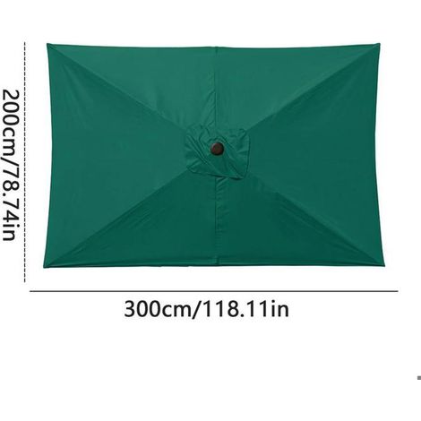 1 pièce Tissu pare-soleil rectangulaire, Polyester résistant, surface de parasol extérieur, vert foncé, pour patio et jardin