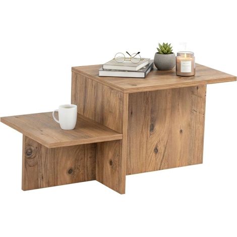 Dmora - Wohnzimmertisch Varian, Niedriger Wohnzimmertisch, Kaffeeregal, Couchtisch für Sofa, 80x40 h40 cm, Kiefer