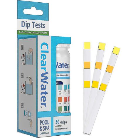 100 Bandelettes Test Piscine Clearwater Spa Balnéo Eau pH Alcalinité Chlore Analyse Rapide (1/4)
