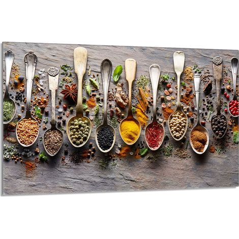 Glasschutzplatte für den Herd 80x52 Gewürze