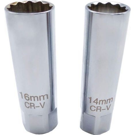 Douille de Bougie 14mm 16mm Douille à bougie avec Magnétiques 3/8" Douille à bougie douze pans Outils pour Clés à bougie Clé de Retrait de Bougie d'Allumage (1/3)