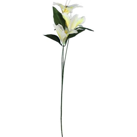 Giglio decorativo giallo - Ramo con 3 fiori, aspetto naturale, altezza 60 cm (1/3)