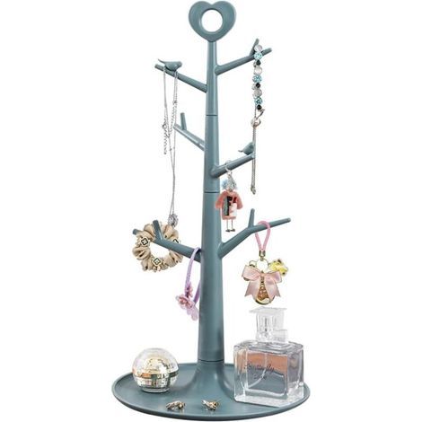 BUNTHAUS Porte Bijoux Presentoir Plastique Porte Bijoux Arbre Présentoir à Bijoux Bague Presentoir Boucle d'Oreille Crochet Organisateur de Bijoux Suspendu pour Bagues, Colliers, Boucles d'Oreilles (1/5)