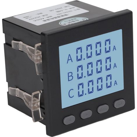 Compteur d'énergie triphasé multifonction noir, voltmètre ampèremètre AC220V pour automatisation de distribution (1/5)