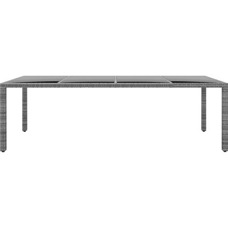 vidaXL Gartentisch 250x100x75 cm aus Hartglas und Geflecht