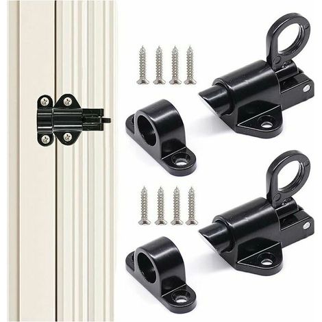 2 PCS Automatique Verrou Porte Ressort Verrou de Porte Avec 8 Vis Loquet à Ressort (1/5)