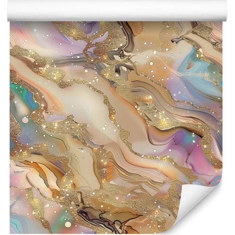 Papier peint beige, or et crème pour salon et chambre 50x1000 cm (1/5)