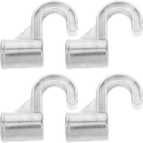 Set mit 4 Kleiderstangenhalterungen aus Aluminiumlegierung, kein Bohren erforderlich, Schrankaufbewahrungszubehör – 5,00 x 4,50 x 1,80 cm – Silber (1/3)