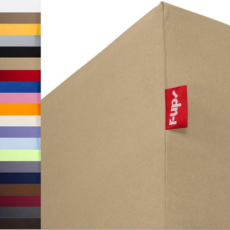 Drap-housse r-up Best 90x200-100x220 jusqu'à 35 cm de hauteur sable 95% coton / 5% élasthanne 230g/m² (1/5)