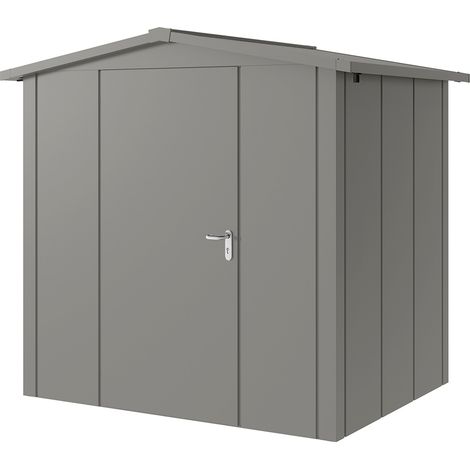 Hörmann Metall-Gerätehaus "Juno" mit Satteldach, JSD4 - Design, 214 x 166 cm (B x T), graualuminium, 1-flüglige Tür, Anschlag links (1/5)