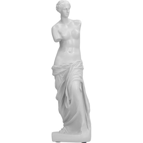 Statuette miniature de déesse au bras cassé, décoration de table pour salon, bureau, petite (blanche) (1/5)