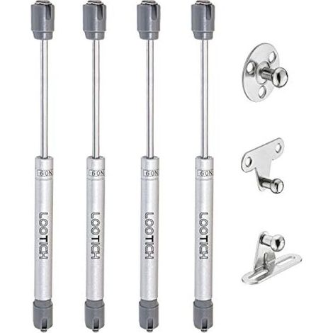 60N Hydraulique Ressort Piston Vérin à Gaz Amortisseurs pour Porte Armoire Meuble de Cuisine Abattant Pneumatique Soutien Charnière Ouverture Douce Paquet de 4