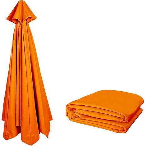 3.50M Rechange pour parasol de patio en extérieur Remplacement robuste pour parapluie de marché Toile de parasol pour 8 baleines Protection UV et imperméable auvent de rechange Seulement (1/5)
