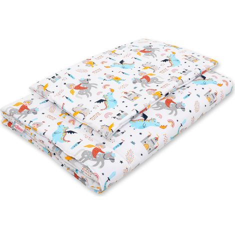Juego de cama infantil con relleno 120x90cm - caballeros y dragones (1/2)