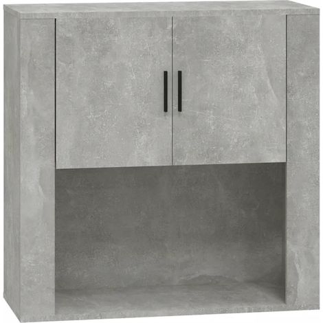 Armario de almacenamiento mural práctico 80 x 33 x 80 cm madera de ingeniería gris hormigón 020048277 (1/5)
