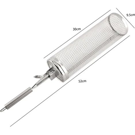 Panier à griller pour barbecue en acier inoxydable, outil de cuisson en maille pour le camping, idéal pour les pique-niques, les feux de camp et les fêtes en plein air. Réchauds de cuisine portables. (1/5)