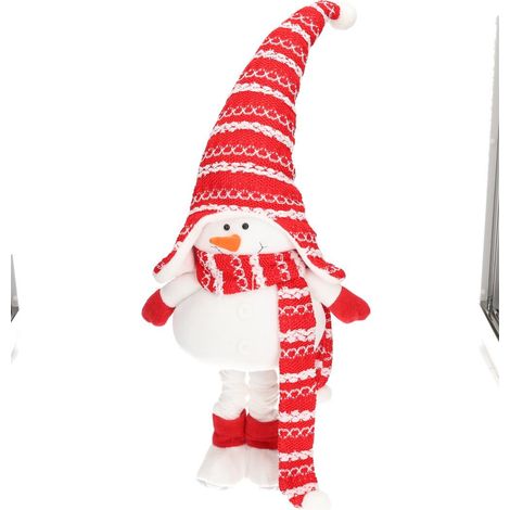 Muñeco de nieve de pie "Eira" Ø22x6494cm fabricado en poliéster color blanco y rojo (1/5)