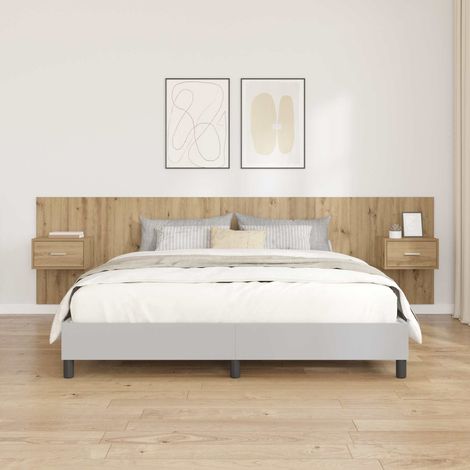 vidaXL Tête de lit avec armoire avec tiroir 3 pcs Chêne artisanal