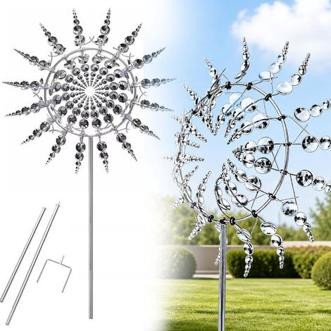 Moulin à vent décoratif en métal pour jardin et extérieur, décoration originale pour parterre, pelouse et espace extérieur (1/5)