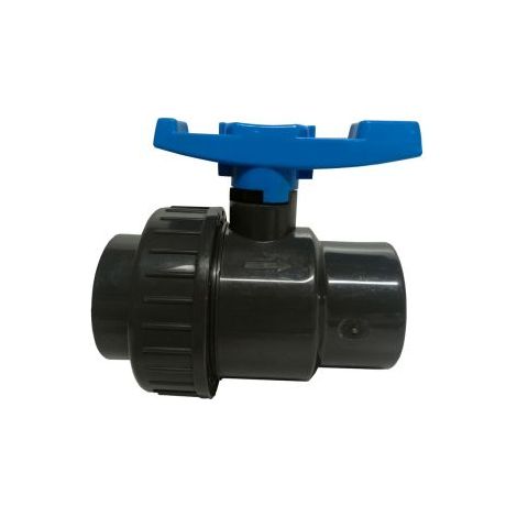 VALVOLA SFERA PVC F.F. 1 1/2" PN 16 POLIETILENE ARRESTO TUBO IRRIGAZIONE (38717)