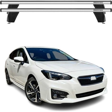 OMAC Dachträger Querträger Alu für Subaru Impreza V Stufenheck 2016-2023 – Abschließbar – T-Nut – City-Crash-getestet – Max. 75 kg Silber (1/5)