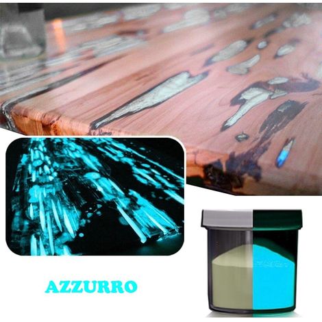 Pigmento colore fosforescente da 20 grammi per resina epossidica fai da te legno colore principale: azzurro 20 grammi
