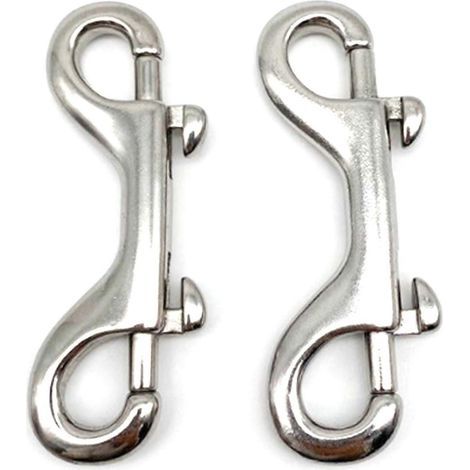 Mousqueton à double extrémité en acier inoxydable 2024 pour plongée, 90 mm, quincaillerie nautique, boulon à double extrémité, 316 mm (1/5)