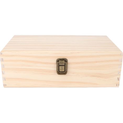 Boîte de rangement en bois 24 cases pour huiles essentielles, cosmétiques et vernis à ongles, cadeau pratique et décoratif (1/5)