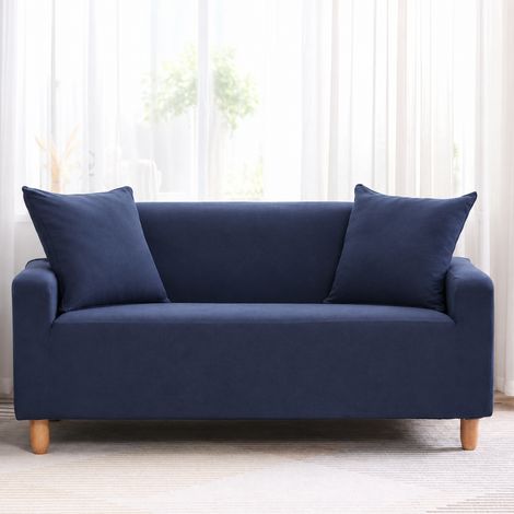 Housse canapé extensible 2 places taille M 145-185 cm bleu marine 26 × 24 × 12 cm 680 g – Livraison gratuite