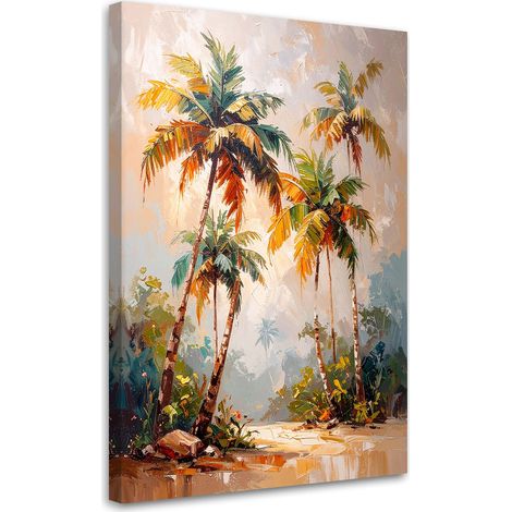 Quadro su tela, Paesaggio Alberi di palma Giungla - 80x120 (1/2)