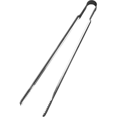 40 cm lange Servierzange aus Edelstahl, hitzebeständig, langer Griff, für Grillzwecke (2er-Set), silberfarben. (1/5)